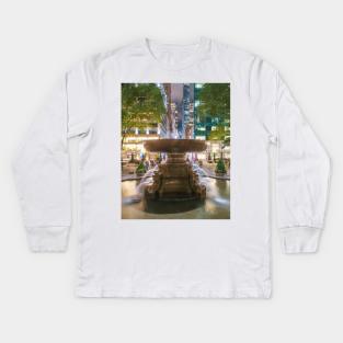 Bryant Park Fountain Kids Long Sleeve T-Shirt